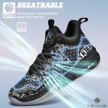 Eddyscale Unisex Basketbol Ayakkabıları Çocuk Basketbol Açık Hava Spor Ayakkabıları (Yurt Dışından)