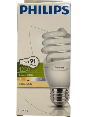 Philips Economy 20W (91W) 827 2700K (Sarı Işık) E27 Duylu Floresan Ampul