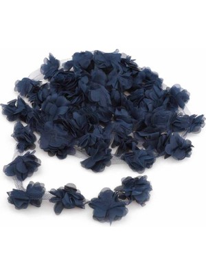 Berqnet Lazer Kesim Şerit Çiçek Lacivert 5m [gymberq]