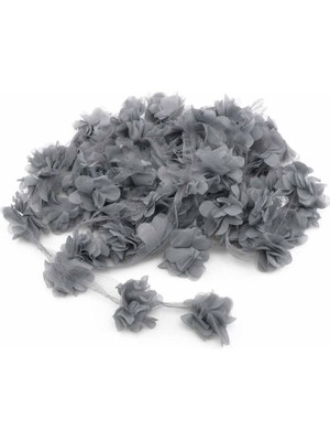 Berqnet Lazer Kesim Şerit Çiçek Gri 5m [gymberq]