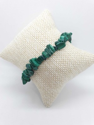 Doğal Taş Dünyası Sertifikalı Doğal Ham Işlenmemiş Malahit Taşı Bileklik