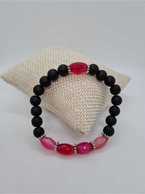 Doğal Taş Dünyası Sertifikalı Akik ve Oniks Doğal Taş Bileklik