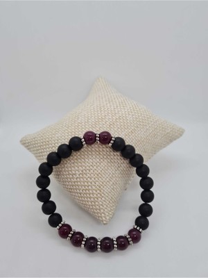 Doğal Taş Dünyası Sertifikalı Akik Oniks Doğal Taş Bileklik