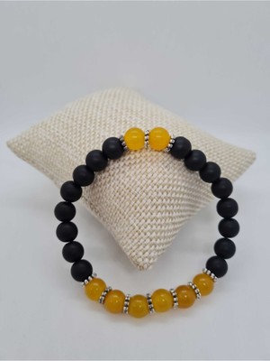 Doğal Taş Dünyası Sertifikalı Akik ve Oniks Doğal Taş Bileklik