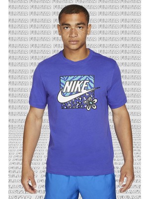 Nike Sportswear High Summer Graphic Short Sleeve Tee Purple Mor  Tişört