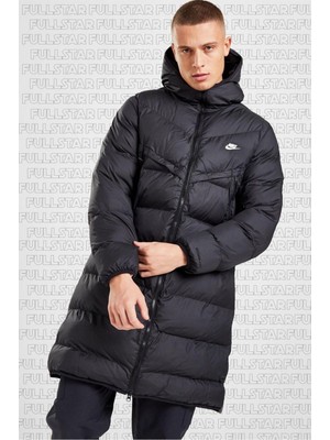 Nike Storm Fit Primaloft Filled Full Zip Black Parka Erkek Uzun Mont Parka Siyah