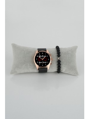 Stony Sevgili Saati Bir Ömür Boyu Seninle Sonsuzluk Amblem Erkek Kol Saati Bileklik Hediye