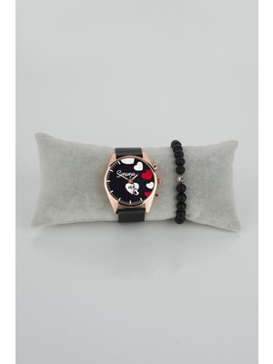 Stony Sevgili Saati Sonsuza Aşk Minimalist Kalpler Kadın Kol Saati Bileklik Hediye