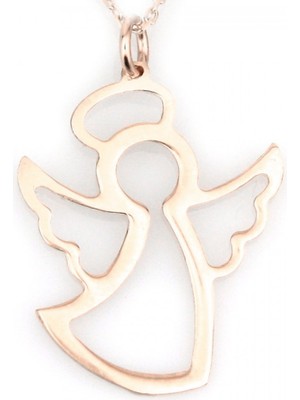 Altın Marketim Rose Altın Kaplama Gümüş Küçük Melek Kolye