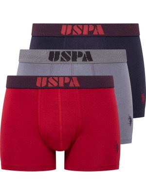 U.S. Polo Assn. Erkek Bordo-Lacivert-Antrasit 3'lü Boxer 80521