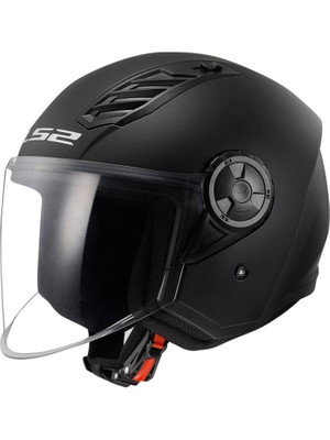 LS2 Airflow 2 Motosiklet Kaskı Mat Siyah M Hafif Dayanıklı Polikarbonat Gelişmiş Havalandırma ECE 22.06