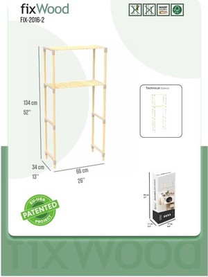 Fixwood  FIX-2016-2 Çamaşır Makinesi Üst Rafı Bej