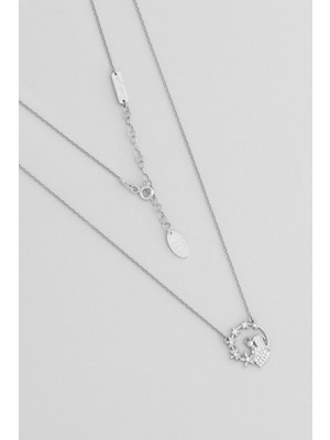 So CHIC Enerjik Bff 18 Ayar Beyaz Altın Kaplama 47 Cm Gümüş Arkadaş Kolyesi