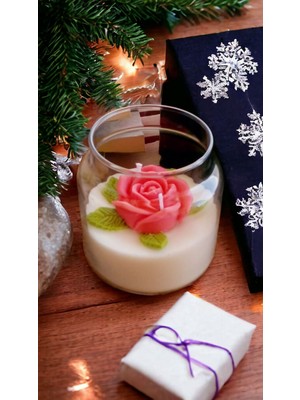 Nefha Candle Gül Fanus Soya Wax Mum  ( Koku Seçenekleri Acıklamada )