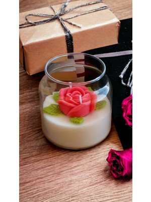 Nefha Candle Gül Fanus Soya Wax Mum  ( Koku Seçenekleri Acıklamada )