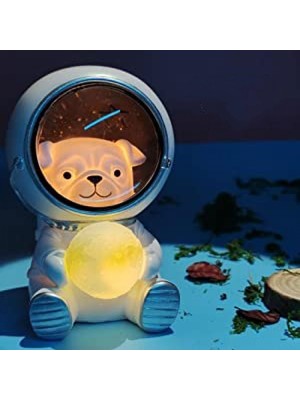 Aqqogib Astronot Hayvan Gece Işık;ht Sevimli Spaceman LED Işık;ht Yaratıcı USB Pet Astronot Lamba Pet Ay Spaceman Masa Lambası Dekorasyon Işık Çocuklar Için Ht (Köpek) (Yurt Dışından)