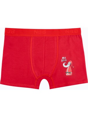 NBB Kırmızı Merry Christmas Santa Claus Boxer