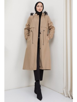 Hafsa Mina Allerli İçi Kürklü Bondit Mont Vizon HM2330