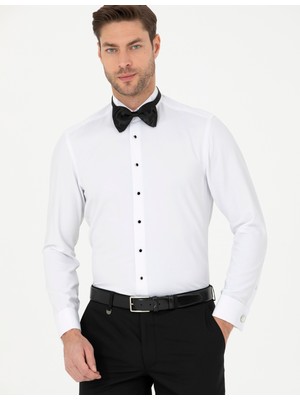 Pierre Cardin Erkek Beyaz Slim Fit Smokin Gömlek 50277812-VR013