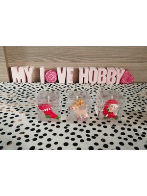 My Love Hobby 3'lü Yılbaşı Konseptli  (4*4 Mika Kutu) Kokulu Jel Mum