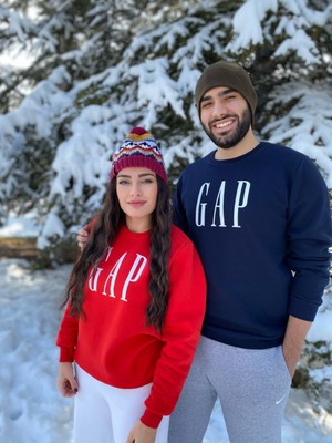 Lolipop Kids Store Kırmızı Gap Baskılı Yetişkin Unisex Sweatshirt