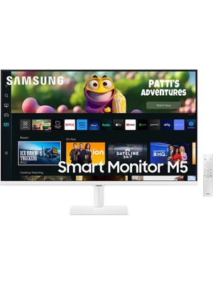 Samsung 27" Wi-Fi Akıllı Tv-Monitör 4ms 60Hz 1920 x 1080 Fullhd Smart Monitör Beyaz Dahili TV uygulamalarına sahip bir monitör ile Smart TV deneyimi yaşayın