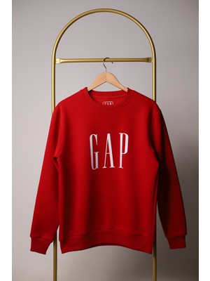 Lolipop Kids Store Kırmızı Gap Baskılı Yetişkin Unisex Sweatshirt