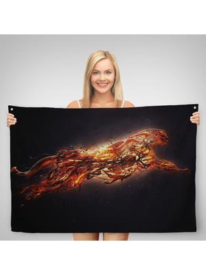 Ne Verelim Size Renkli Koşan Çita Duvar Örtüsü Halısı Hayvan Duvar Sanatı Büyük Duvar Örtüsü Halısı 5380