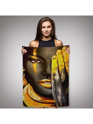 Ne Verelim Size Siyahi Kadın Baskılı Afrikalı Kadın Duvar Örtüsü - HALISI-5264