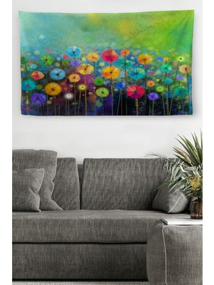 Ne Verelim Size Duvar Örtüsü Soyut Suluboya Çiçekler Kaliteli Kanvas Duvar HALISI-3992