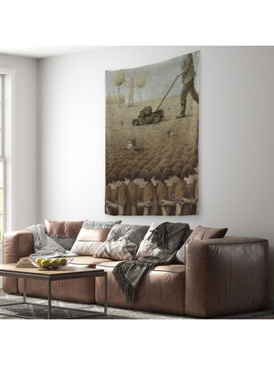 Ne Verelim Size Gerçeküstü Fikir Sanatı Duvar Örtüsü - Halısı, Başını Kaldırırsan ÖLÜRSÜN-5211