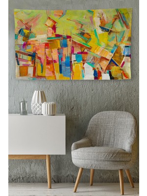 Ne Verelim Size Duvar Örtüsü Soyut Yağlıboya Görünümlü Kaliteli Kanvas Duvar HALISI-3987