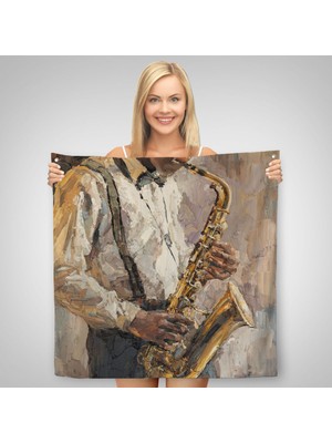 Ne Verelim Size Saksafon Çalan Adam Kanvas Duvar ÖRTÜSÜ-HALISI-5911