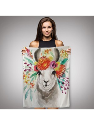 Ne Verelim Size Bahar Laması Suluboya Görünümlü Duvar ÖRTÜSÜ-HALISI-6348