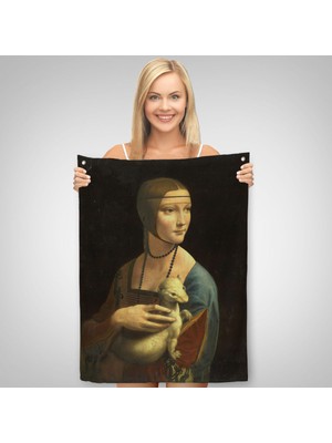 Ne Verelim Size Ermine Leonardo Da Vinci'nın Kakımlı Kadın Eseri Duvar Örtüsü - Halısı / The Lady With BANGS-5113