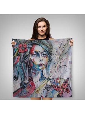 Ne Verelim Size Çağdaş Tarz Kız Portresi Yağlıboya Görünüm Dekoratif Kanvas Duvar ÖRTÜSÜ-HALISI-5829