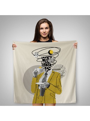 Ne Verelim Size Kahve Içen Çizgi Roman Kahramanı Pop Art Duvar ÖRTÜSÜ-HALISI-5801