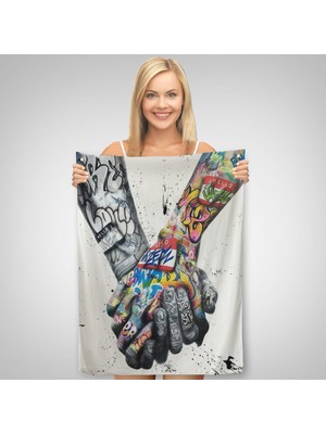 Ne Verelim Size Graffiti El Duvar Posteri, El Ele Tutarak Duvar Örtüsü - HALISI-5312