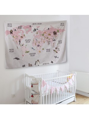 Ne Verelim Size Dünya Atlası Çocuk ve Bebek Odası  Duvar Örtüsü-Halısı 3798