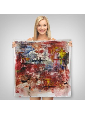 Ne Verelim Size Yağlıboya Görünümlü Soyut Kanvas Duvar ÖRTÜSÜ-HALISI-5904