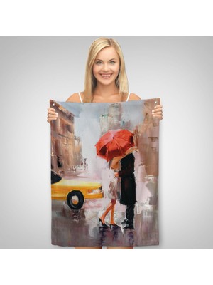 Ne Verelim Size Kavuşan Aşıklar Yağlıboya Görünüm Dekoratif Duvar Örtüsü - HALISI-5930