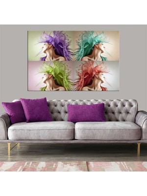 Ne Verelim Size Dekoratif Baskı Renkli Saçlar Kanvas Tablo