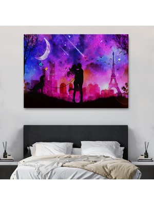 Ne Verelim Size Eyfel Kulesi Önünde Öpüşen Çift Duvar Tablosu-1224