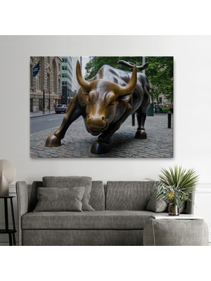 Ne Verelim Size New York Boğa Heykeli Kanvas Tablo / Charging BULL-5160