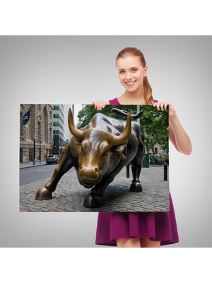 Ne Verelim Size New York Boğa Heykeli Kanvas Tablo / Charging BULL-5160