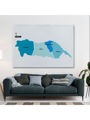Ne Verelim Size Iğdır İli ve İlçeler Haritası Dekoratif Kanvas Tablo 1359