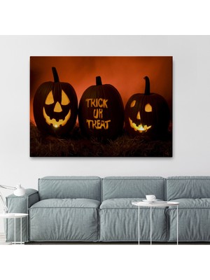 Ne Verelim Size Cadılar Bayramı Korkunç Kabak Kanvas Dekoratif Duvar Tablosu-5201