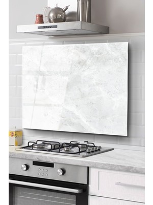 Ocak Arkası Cam Koruyucu Tezgah Ankastre Arkası Koruyucu | Mermer Desenli