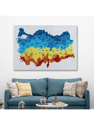 Ne Verelim Size Türkiye Haritası Kanvas Tablo Eğitici ve Öretici Dekoratif Tablo Tablo 3110