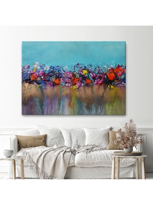 Ne Verelim Size Renkli Akrilik Boyaların Akma Anı Kanvas Tablosu-5048